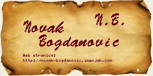 Novak Bogdanović vizit kartica